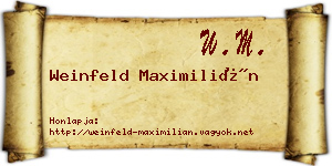 Weinfeld Maximilián névjegykártya